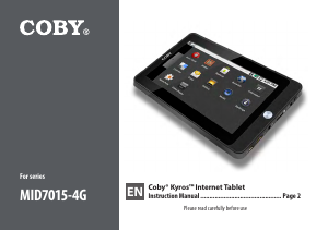 Manual Coby MID7015-4G Tablet