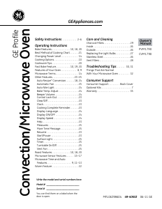 Manual de uso GE CVM1790SSSS Cafe Microondas