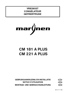 Handleiding Marijnen CM 181 A PLUS Vriezer
