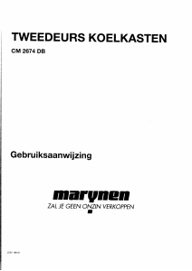 Handleiding Marijnen CM 2674 DB Koel-vries combinatie