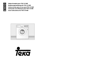 Manual de uso Teka TKX 13 WD Lavasecadora