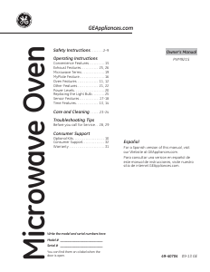 Manual GE PVM9215SFSS Profile Microwave