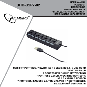 Vadovas Gembird UHB-U2P7-02 USB šakotuvas