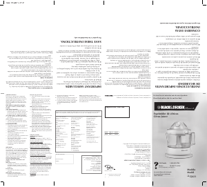 Manual de uso Black and Decker CJ631 Exprimidor de cítricos