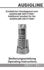 Manual Audioline DECT 7501+ Wireless Phone