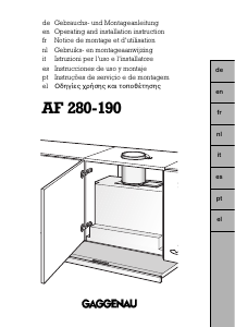 Manual Gaggenau AF280190 Cooker Hood