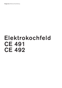 Bedienungsanleitung Gaggenau CE491110 Kochfeld