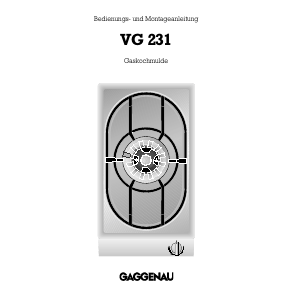 Bedienungsanleitung Gaggenau VG231231 Kochfeld