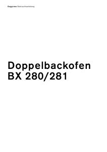 Bedienungsanleitung Gaggenau BX280630 Backofen