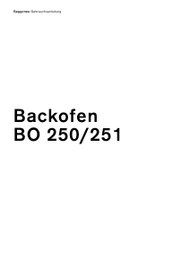 Bedienungsanleitung Gaggenau BO250131 Backofen