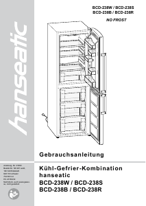 Bedienungsanleitung Hanseatic BCD-238W Kühl-gefrierkombination