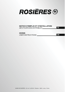 Mode d’emploi Rosières RFA 20 IN Four