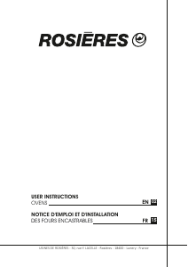 Mode d’emploi Rosières RF 8 P Four