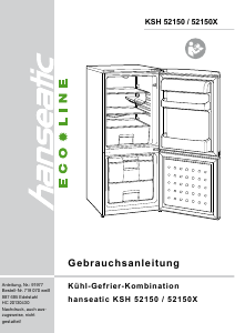 Bedienungsanleitung Hanseatic KSH-52150 Kühl-gefrierkombination