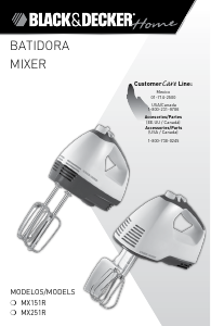 Manual Black and Decker MX251R Hand Mixer
