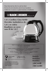 Manual de uso Black and Decker JKC660B Hervidor