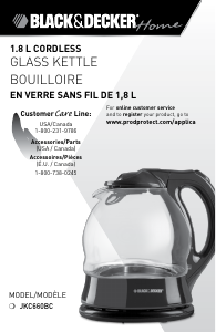 Mode d’emploi Black and Decker JKC660BC Bouilloire