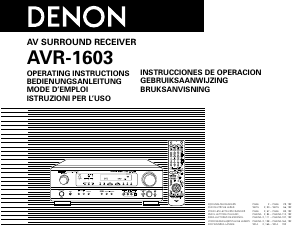 Manual Denon AVR-1603 Receiver