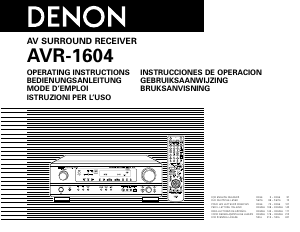 Manual Denon AVR-1604 Receiver