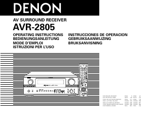 Manual Denon AVR-2805 Receiver