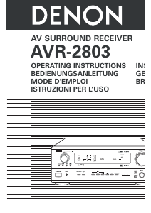 Bedienungsanleitung Denon AVR-2803 Receiver