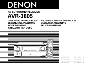 Manual Denon AVR-3805 Receiver