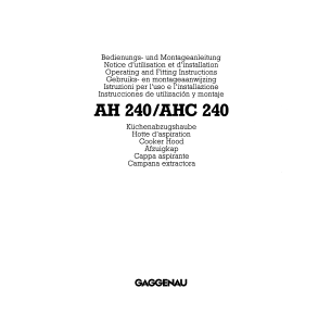Manual Gaggenau AH240160 Cooker Hood