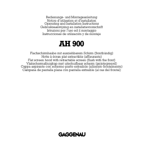 Manuale Gaggenau AH900171 Cappa da cucina