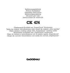 Manuale Gaggenau CK474114 Piano cottura