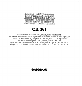 Manual de uso Gaggenau CK161114 Placa