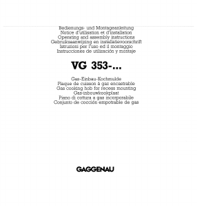 Handleiding Gaggenau VG353212 Kookplaat
