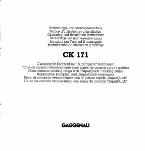 Manual Gaggenau CK171114 Hob