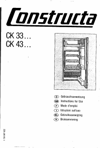 Bedienungsanleitung Constructa CK40060 Kühlschrank