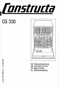 Bedienungsanleitung Constructa CG330J9 Geschirrspüler