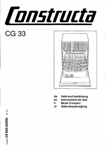 Manual Constructa CG331V9 Dishwasher