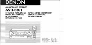 Bedienungsanleitung Denon AVR-3801 Receiver