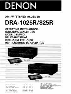 Bedienungsanleitung Denon DRA-825R Receiver