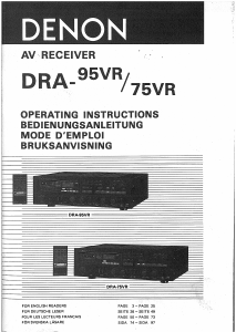 Bedienungsanleitung Denon DRA-95VR Receiver