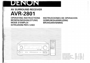 Bedienungsanleitung Denon AVR-2801 Receiver