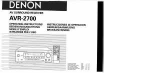 Bedienungsanleitung Denon AVR-2700 Receiver