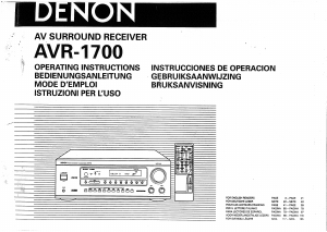 Bedienungsanleitung Denon AVR-1700 Receiver