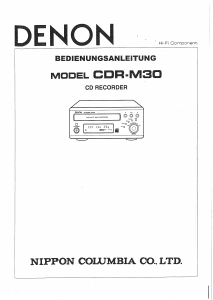 Bedienungsanleitung Denon CDR-M30 CD-player