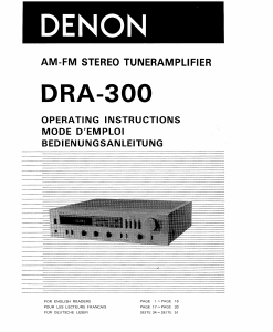 Bedienungsanleitung Denon DRA-300 Verstärker