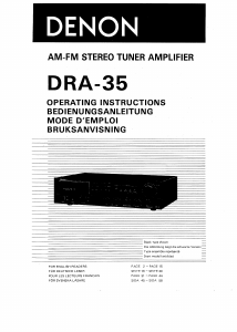 Bedienungsanleitung Denon DRA-35 Verstärker