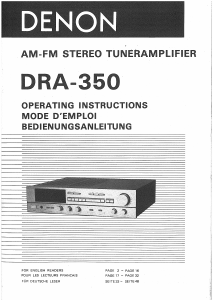 Bedienungsanleitung Denon DRA-350 Verstärker