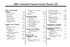Manual Chevrolet Traverse (2009)
