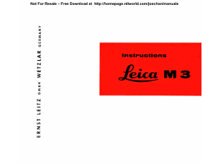 Handleiding Leica M3 Camera