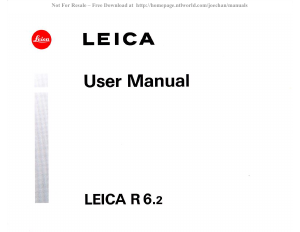 Manual Leica R6.2 Camera