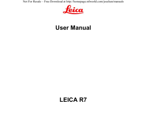 Manual Leica R7 Camera