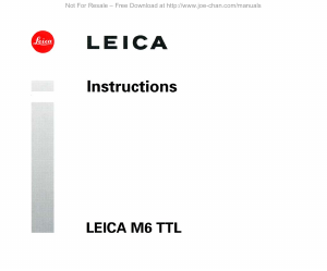 Handleiding Leica M6 TTL Camera
